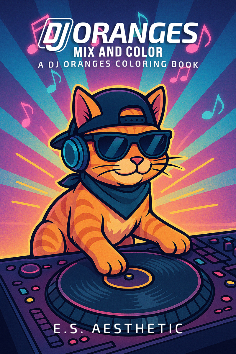 DJ ORANGES Coloring Book Cover