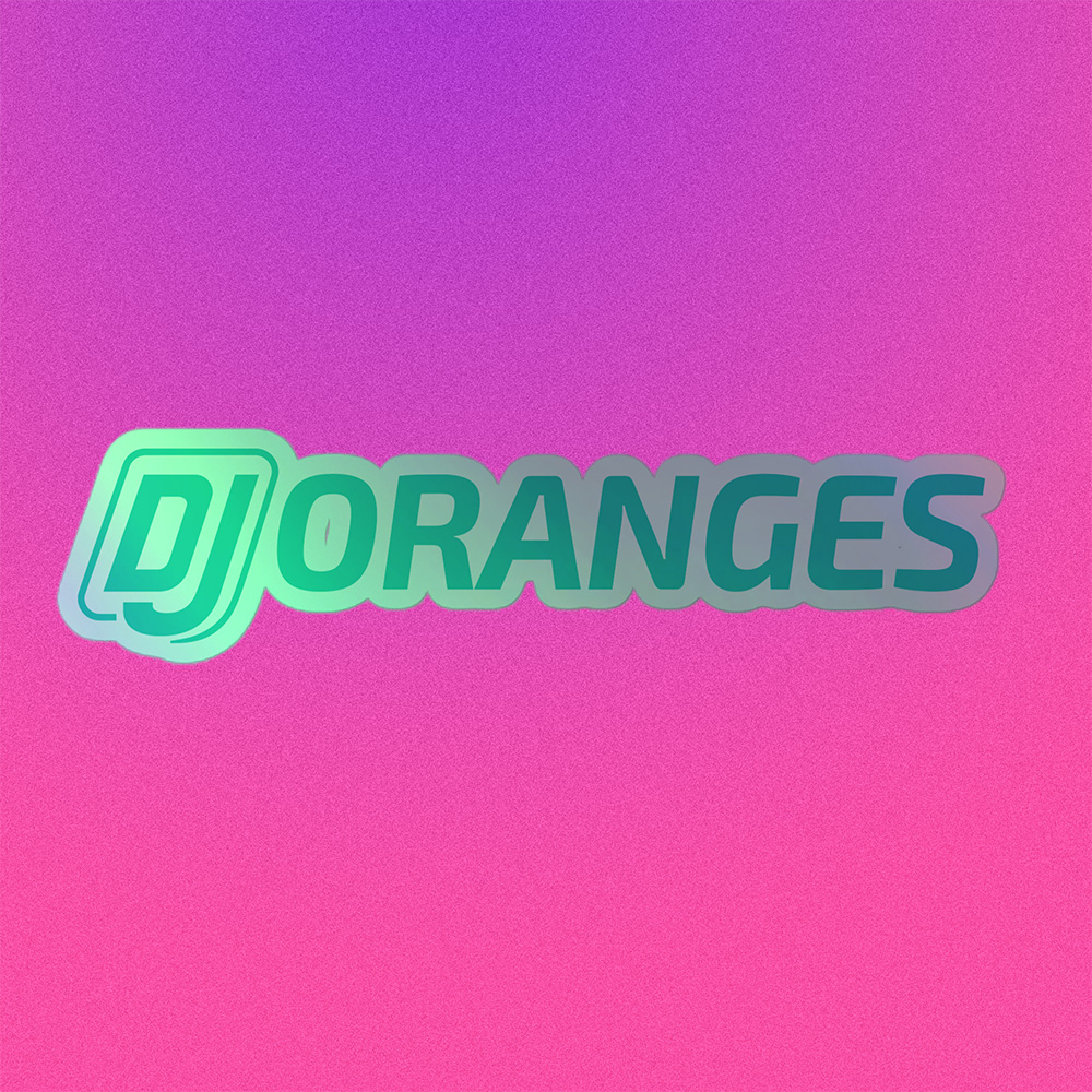 DJ ORANGES 5-inch Holographic Sticker